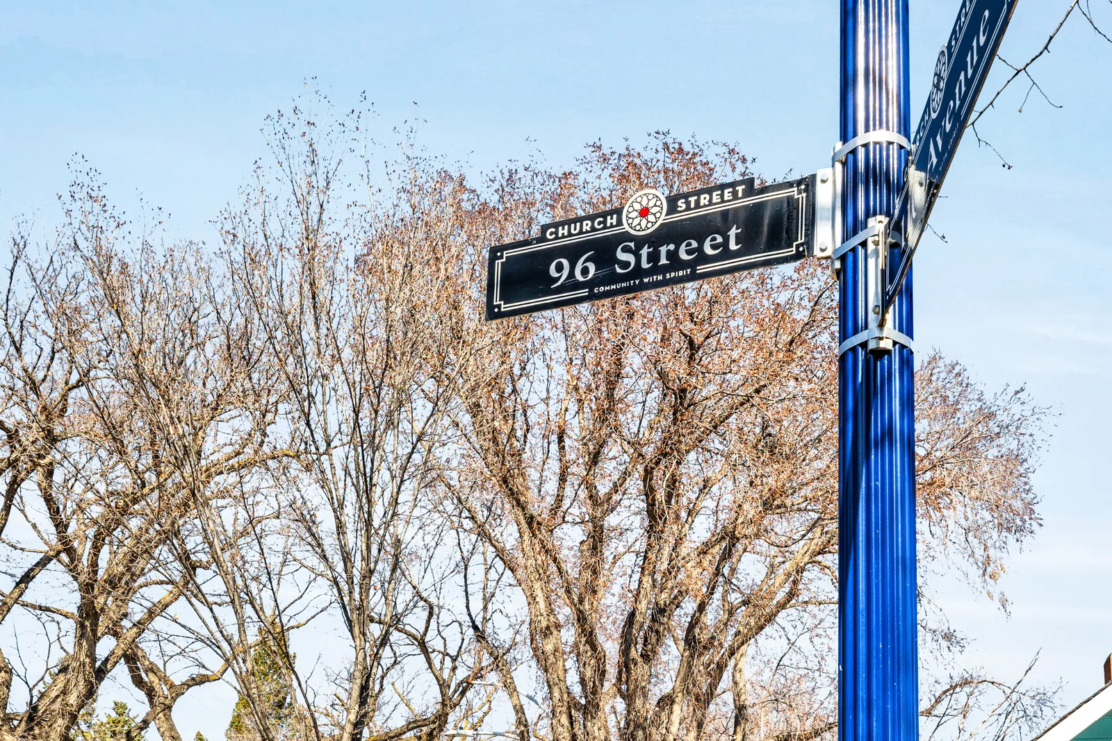 Historic Church Street sign in Edmonton's Little Italy neighbourhood
